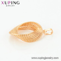 33355 Xuping wholesale fashion jewelry trendy wide fake gold hoop pendant without stone